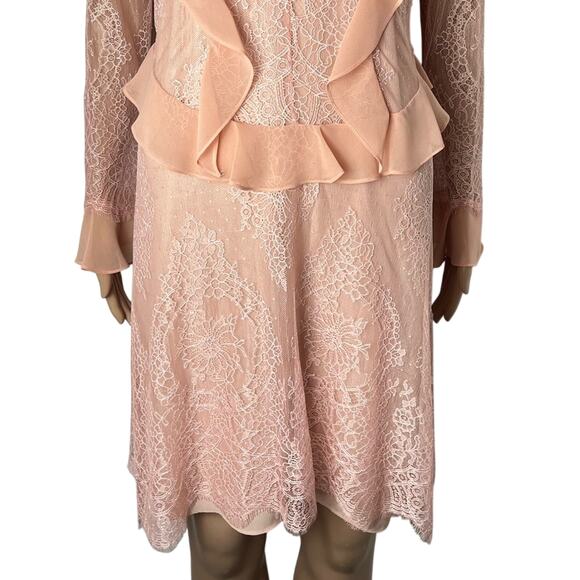 Delfi Collective X Anthropologie Luna Sheer Ruffle Lace Sheath Dress - Picture 8 of 13